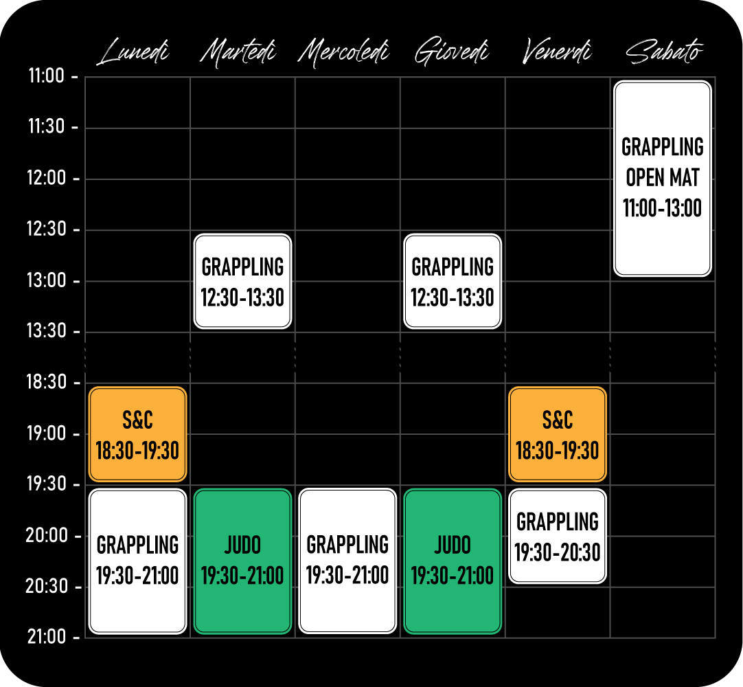 Orari Stagione 2025/26 Grappling Besana orari grappling bjj judo s&c Besana Brianza